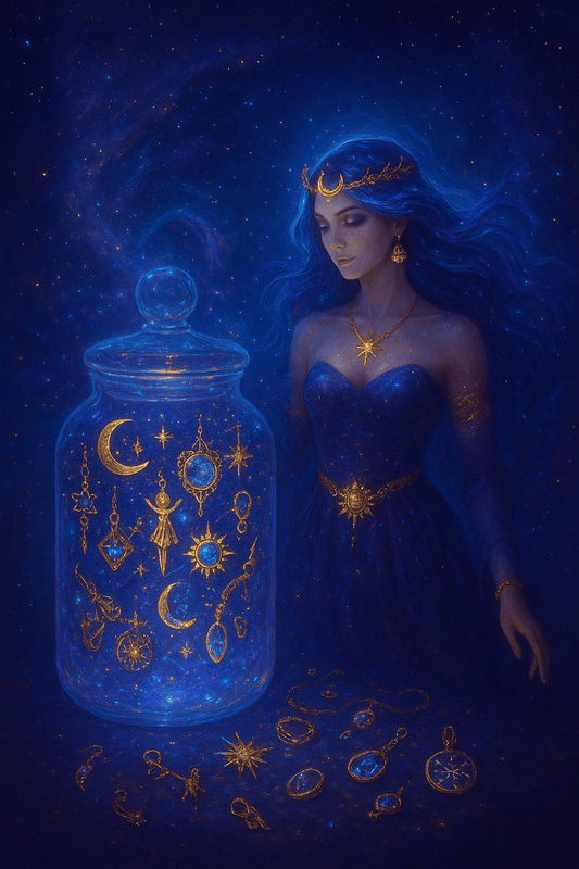 Custom Celestial Myth Themed Mystery Jewelry Jar new