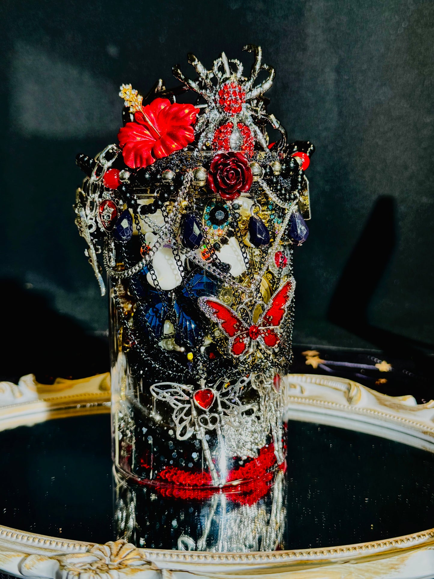 Custom Dark Witch Themed Mystery Jewelry Jar new