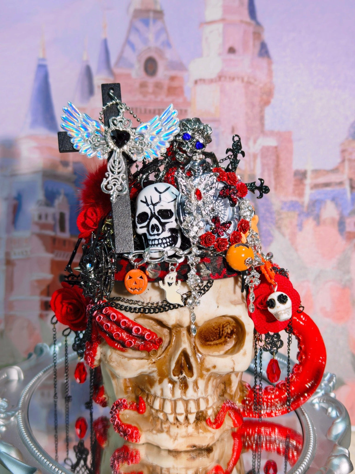 Purpurroter Totenkopf-Ritus | Mysteriöses Schmuckglas 69221 (35-teilig)