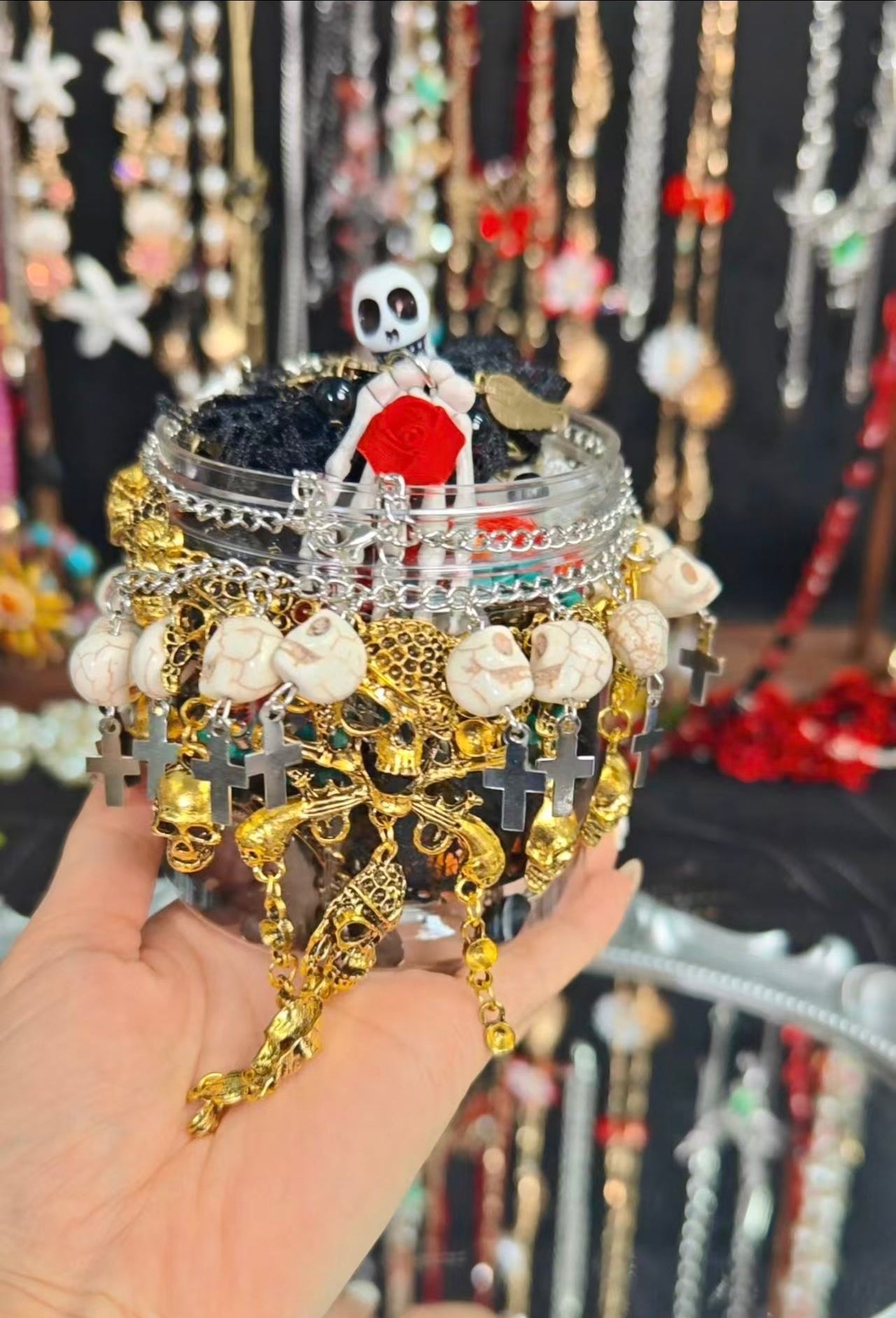 Custom Halloween Night Themed Mystery Jewelry Jar new