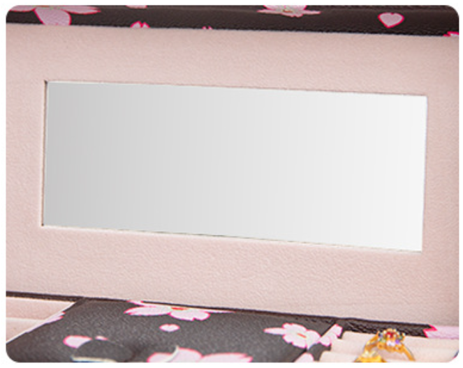 Coffee Brown Printed Luxury Lockable Jewelry Keepsake Box for Necklaces & Rings