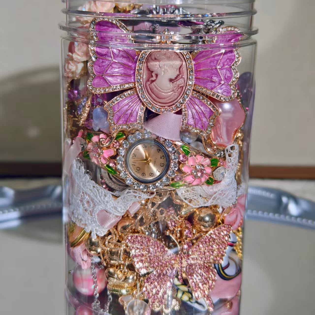 PINK THEME | Mystery Jewelry Jar 061103 (45 pcs)