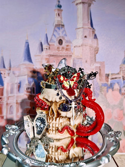 Crimson Raven Skull | Mystery Jewelry Jar 68261(45 pcs)