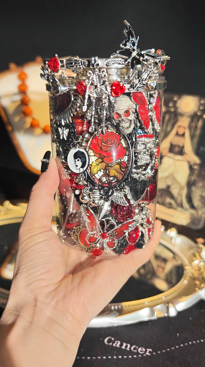 Custom Dark Witch Themed Mystery Jewelry Jar new