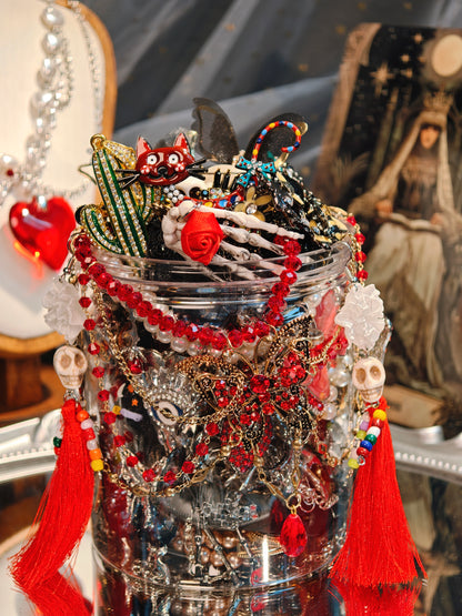 Custom Dark Witch Themed Mystery Jewelry Jar new