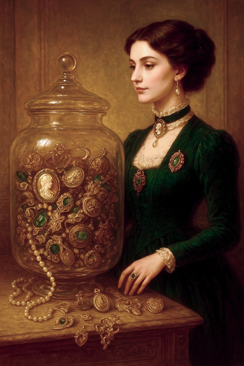 Custom Vintage Themed Mystery Jewelry Jar new