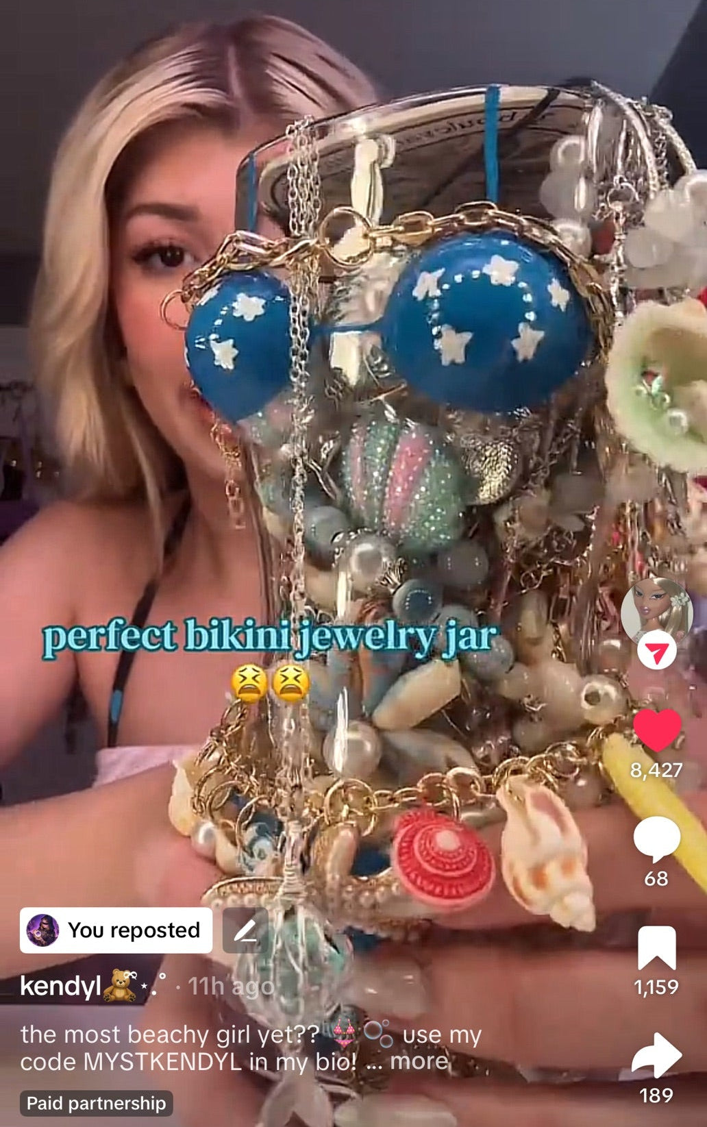 （kendyl-Similar Style) | Bikini – Vibrant Beach-Themed Mystery Jewelry Jar 60417