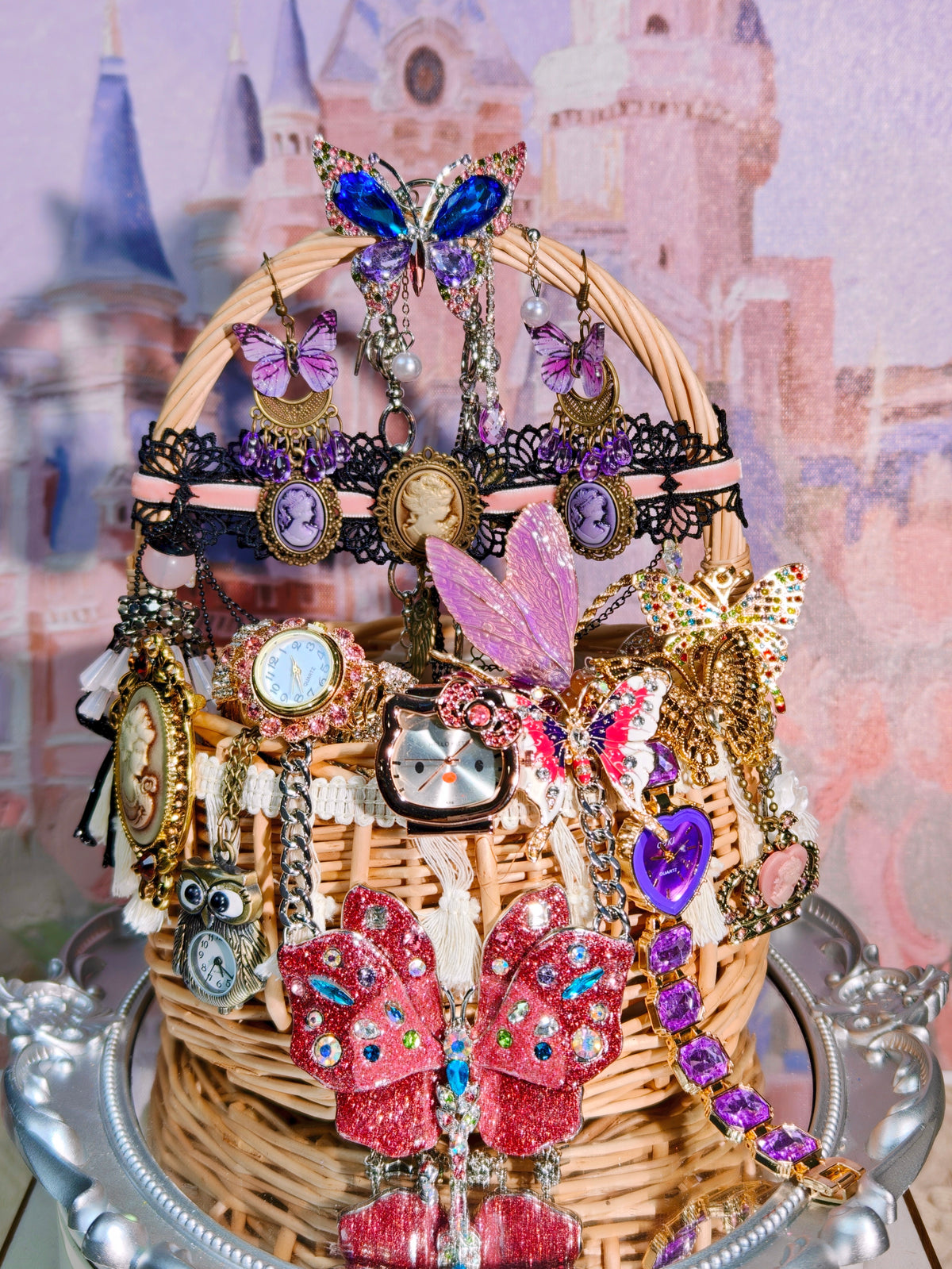 Amethyst Butterfly Timepiece| Mystery Jewelry Jar 69163(70 pcs)