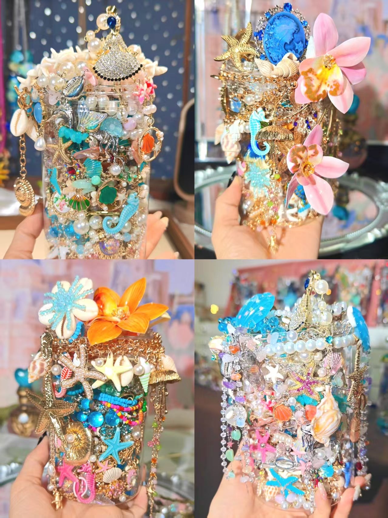 Custom Ocean Healing Themed Mystery Jewelry Jar new