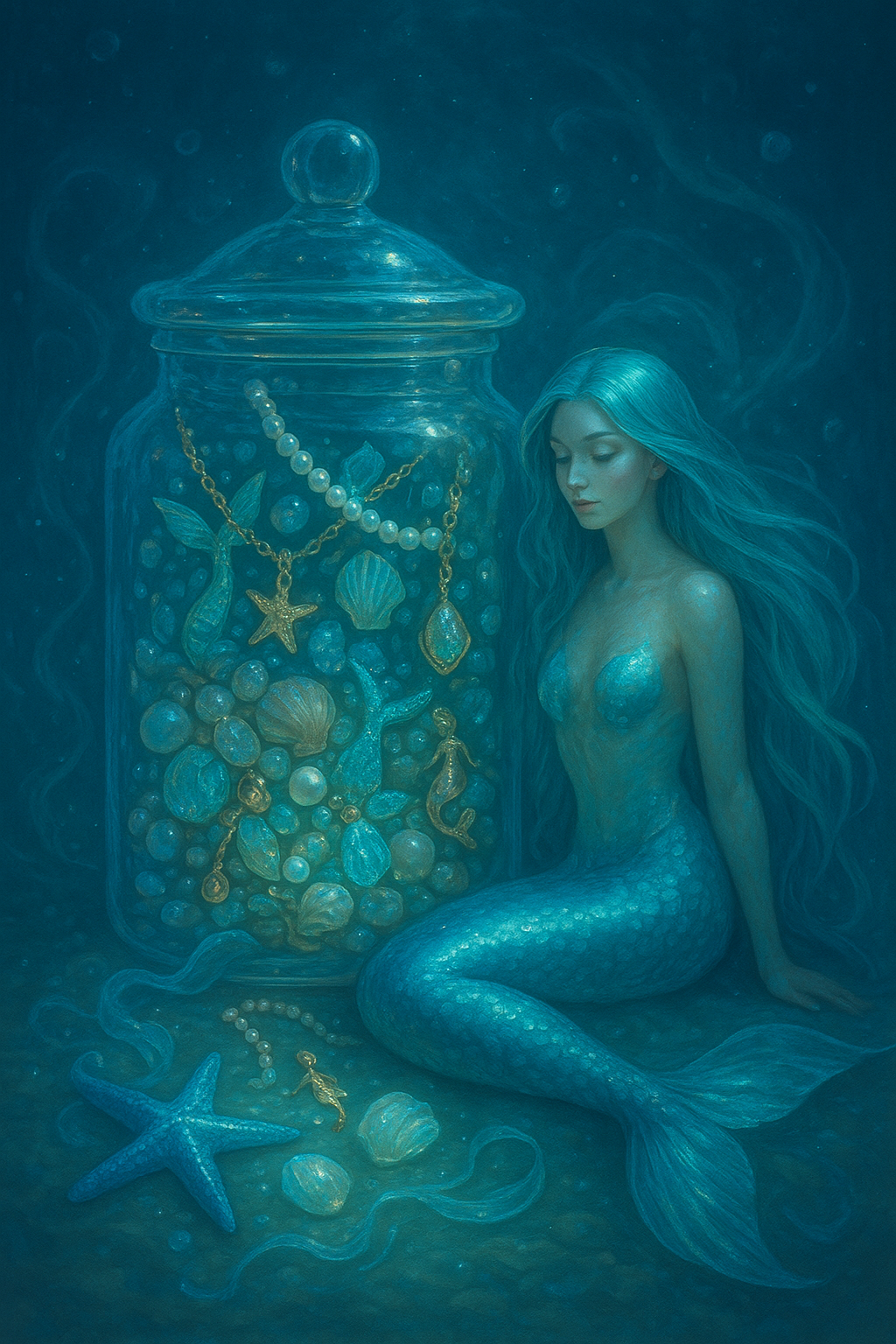 Custom Ocean Healing Themed Mystery Jewelry Jar new