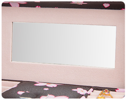 Coffee Brown Printed Luxury Lockable Jewelry Keepsake Box for Necklaces & Rings