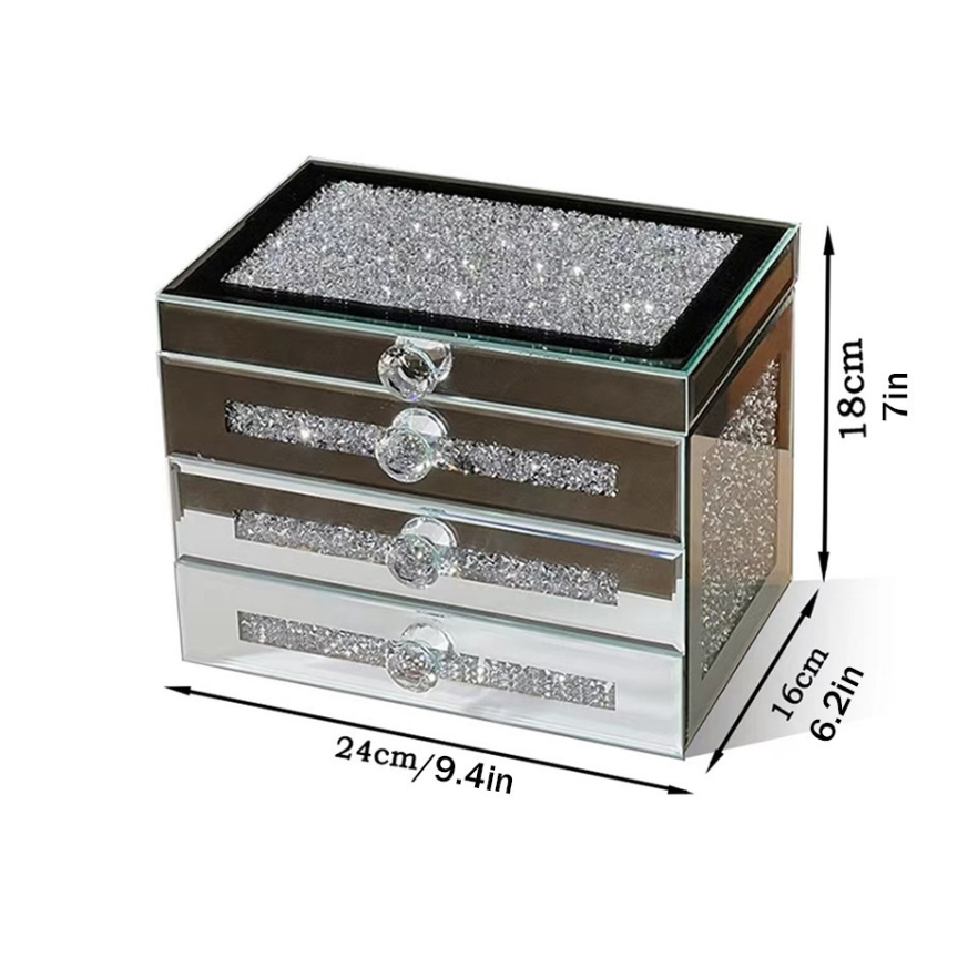 European-Inspired Luxury Jewelry Keepsake Box for Elegant Desktop Storage