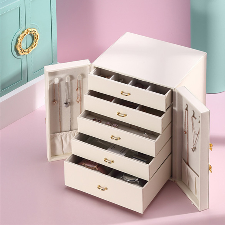European-Style Multi-Layer Luxury Jewelry Keepsake Box Large Capacity Storage for Rings, Earrings & Necklaces