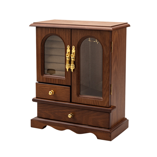 Vintage Luxury Solid Wood Jewelry Keepsake Box – Premium Desktop Organizer & Display Case