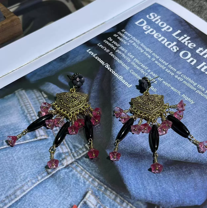 New Vintage-Inspired Three-Layer Glass Bead Floral Necklace – Elegant Statement Jewelry for Women