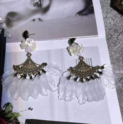 Vintage Sweet Tassel Earrings & Italian-Czech Glass Necklace – Handmade Statement Jewelry