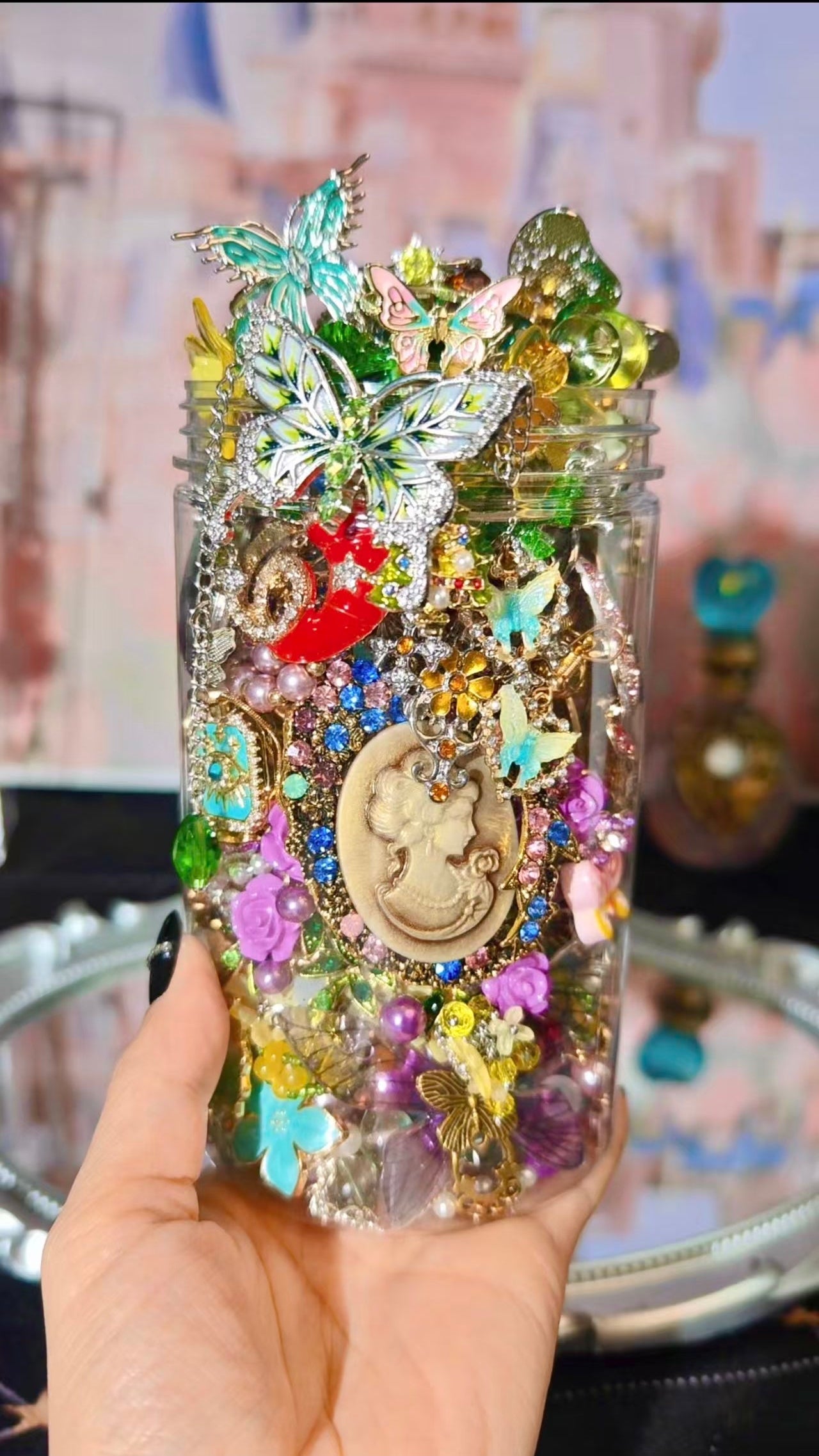 Custom Forest Magic Themed Mystery Jewelry Jar new