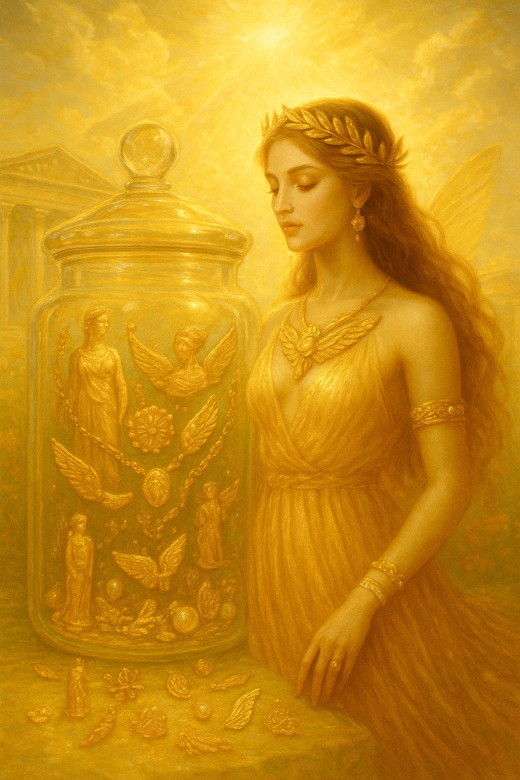 Custom Greek Goddess Themed Mystery Jewelry Jar new