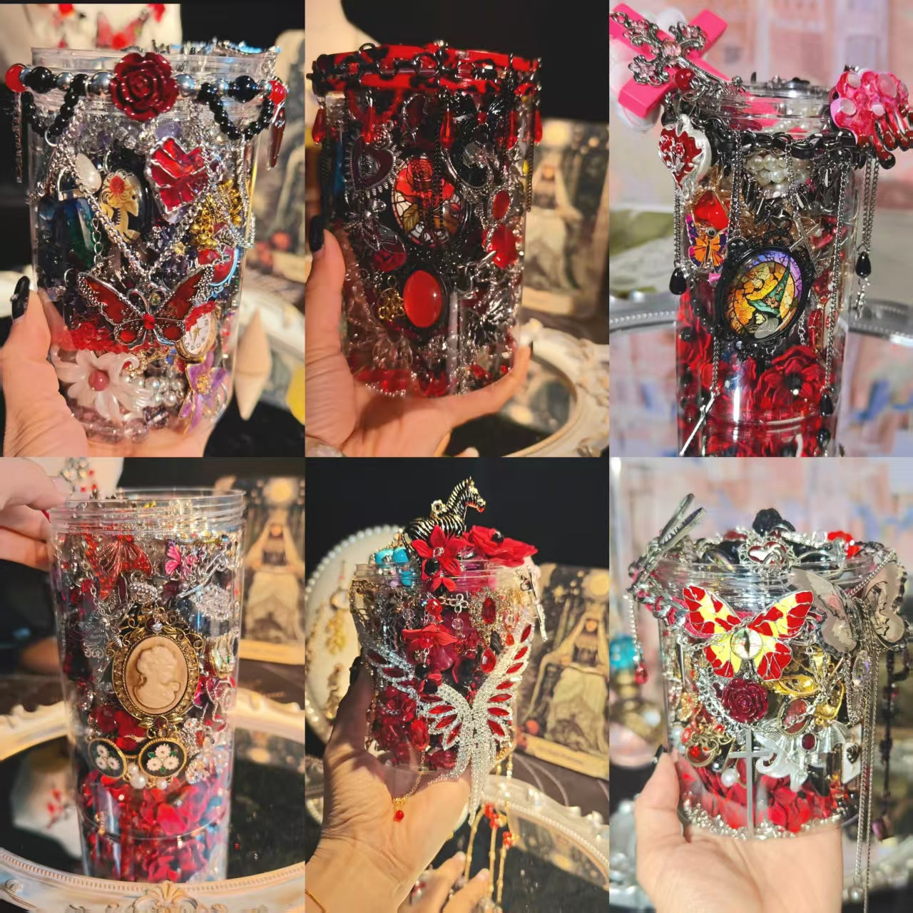 Custom Dark Witch Themed Mystery Jewelry Jar new