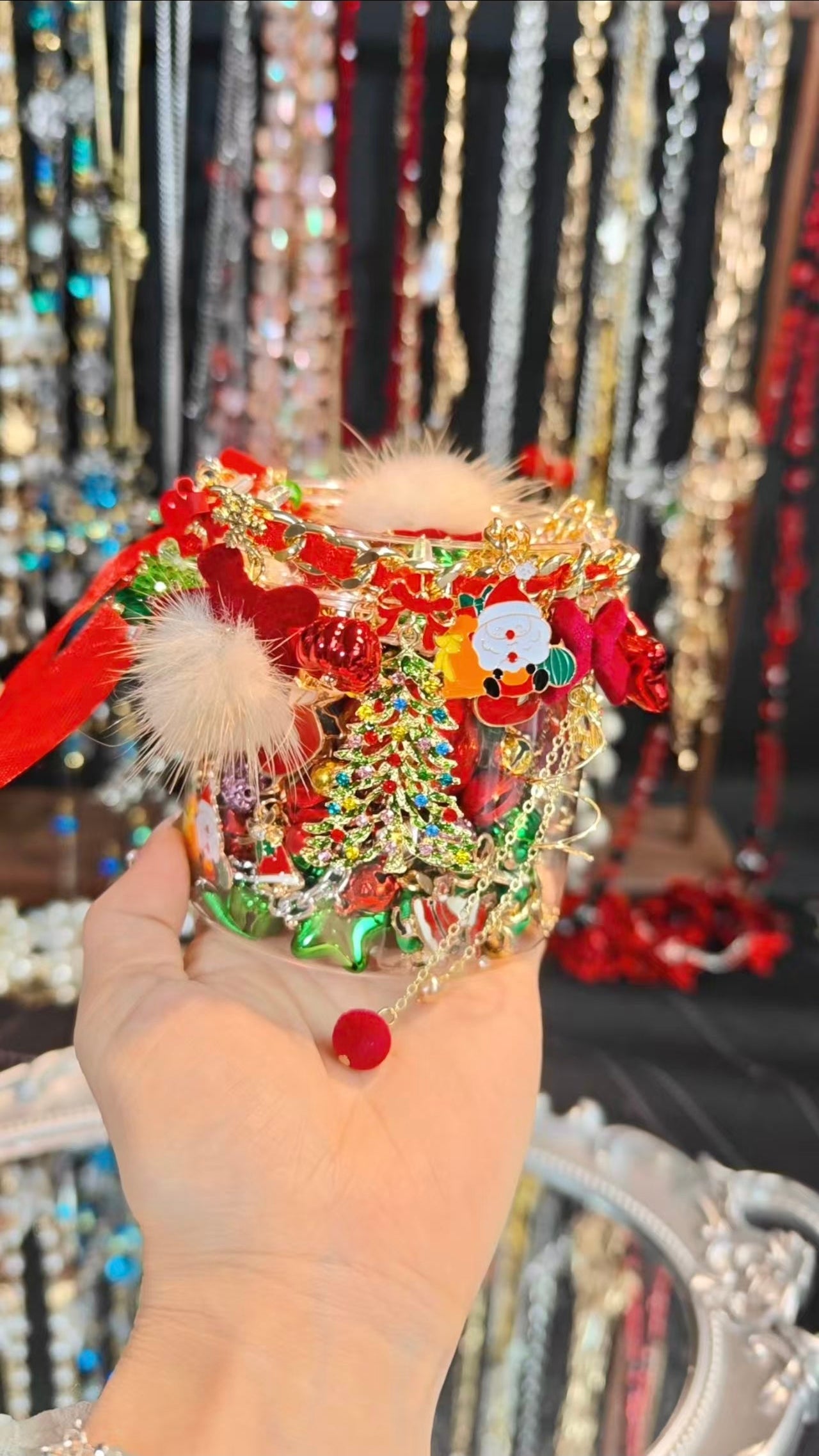 Custom Christmas Themed Mystery Jewelry Jar new